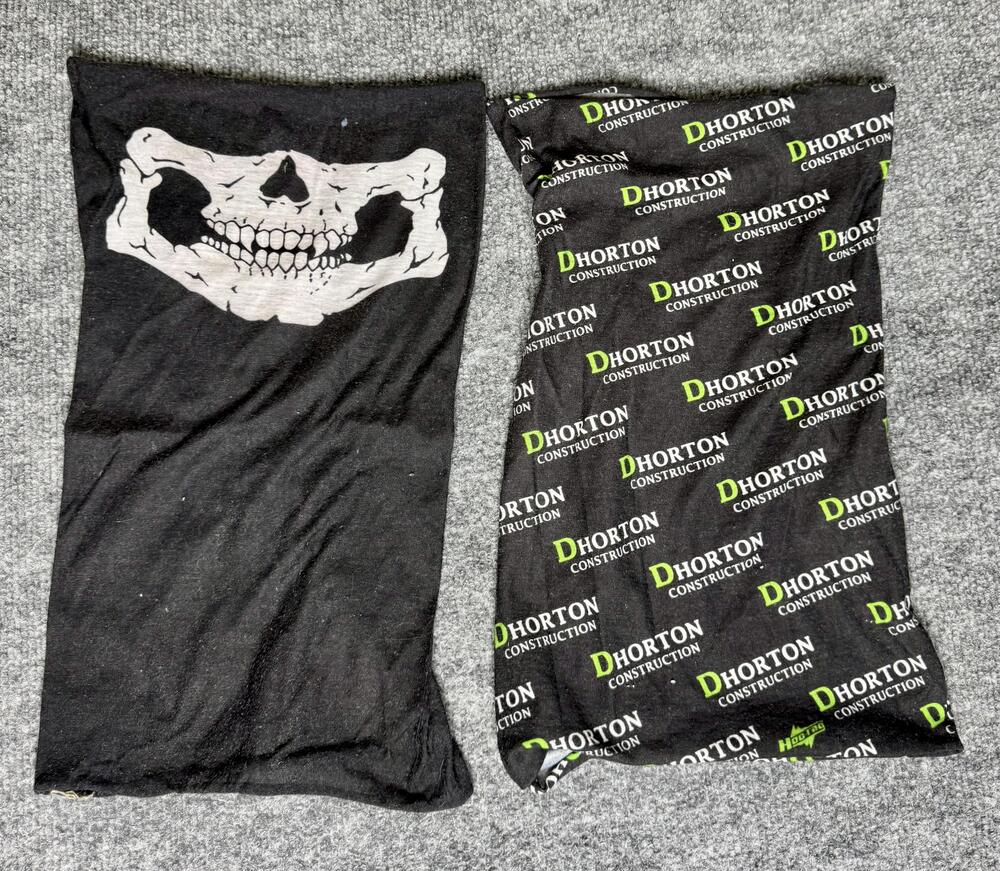 Hoorag Scarf Mens One Size Black Skull D Horton Construction Neck Gaiter 2x